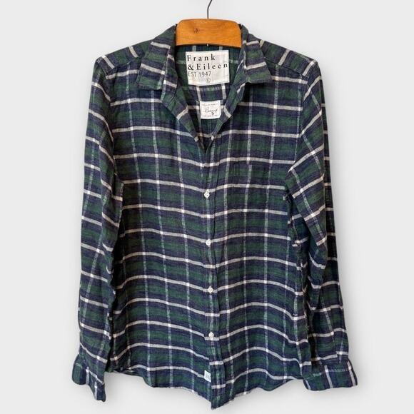 Frank & Eileen Barry Check Tailored Fit Cotton Button-Up Shirt Size Large - Picture 3 of 9